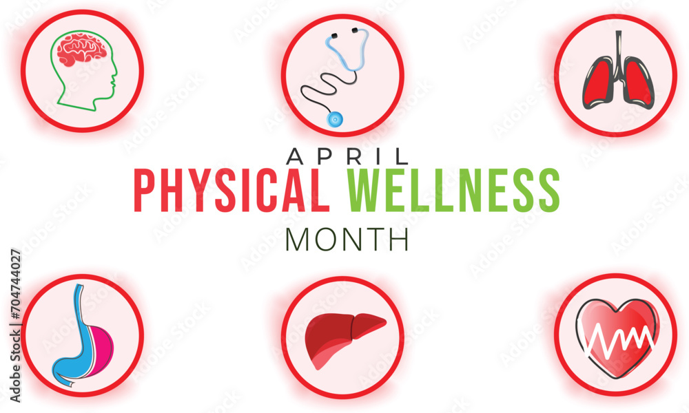 Physical Wellness Month. background, banner, card, poster, template. Vector illustration.