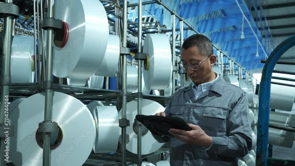 people using tablet in chemical fiber plant people using tablet in chemical fiber plant