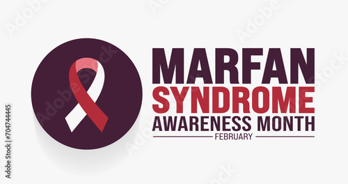 February is Marfan Syndrome Awareness Month background template. Holiday concept. background, banner, placard, card, and poster design template with text inscription and standard color. vector