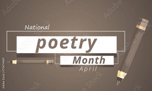 National poetry month. background, banner, card, poster, template. Vector illustration.
