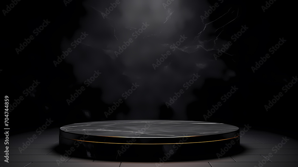Obraz premium Simple product booth, podium, stage, product commercial photography background, cosmetics booth, 3D rendering