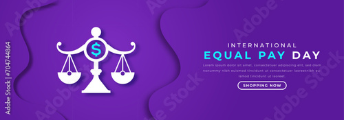 International Equal Pay Day Paper cut style Vector Design Illustration for Background, Poster, Banner, Advertising, Greeting Card