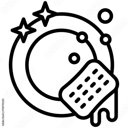 Sponge black outline icon, relate to housekeeping. use for UI or UX kit, web and app development.