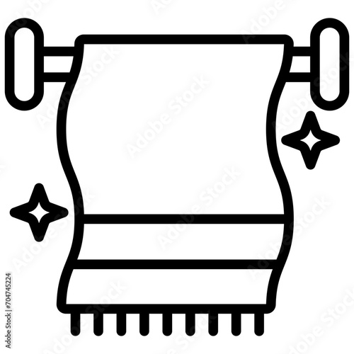 Washcloth black outline icon, relate to housekeeping. use for UI or UX kit, web and app development.