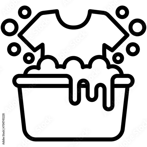 Laundry black outline icon, relate to housekeeping. use for UI or UX kit, web and app development.