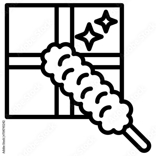 Feather Duster black outline icon, relate to housekeeping. use for UI or UX kit, web and app development.