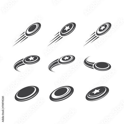 frisbee logo icon set photo