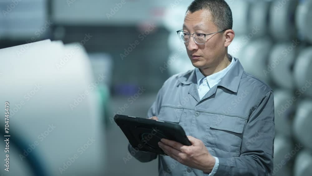 people using tablet in chemical fiber plant people using tablet in chemical fiber plant