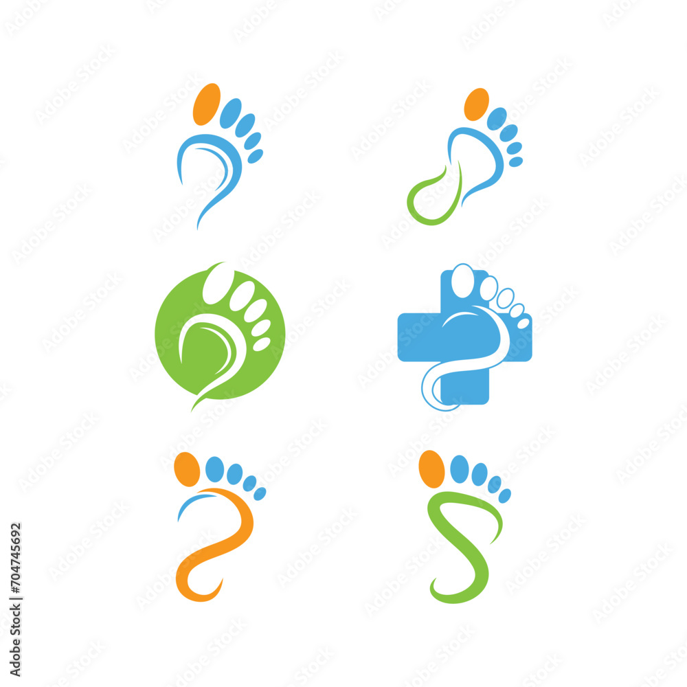 Fototapeta premium foot care logo icon set