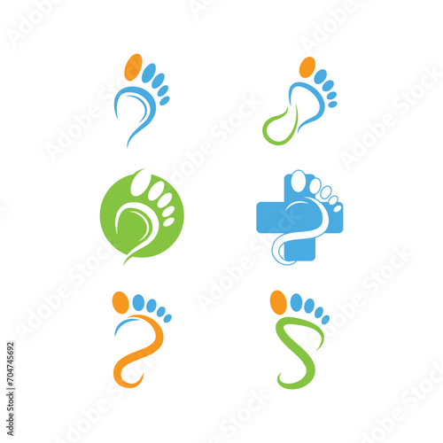 foot care logo icon set