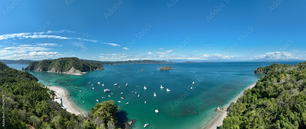 Tropical Tranquility: Capturing the Serene Beauty of Isla Tortuga's Crystal-Clear Waters and Pristine Beaches in Stunning Costa Rica