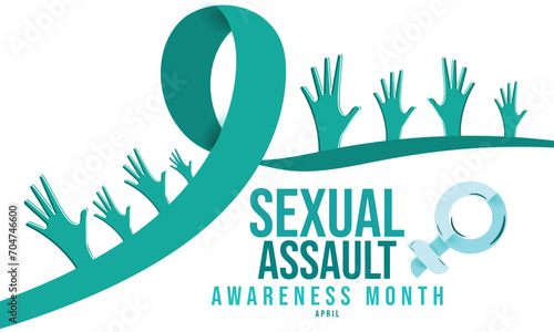 Sexual assault awareness month. background, banner, card, poster, template. Vector illustration. photo