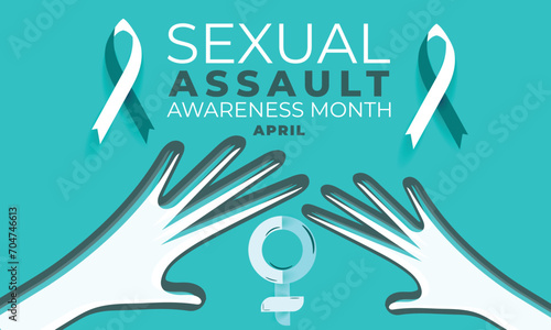 Sexual assault awareness month. background, banner, card, poster, template. Vector illustration. photo