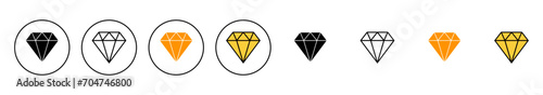 Diamond icon set vector. diamond gems sign and symbol
