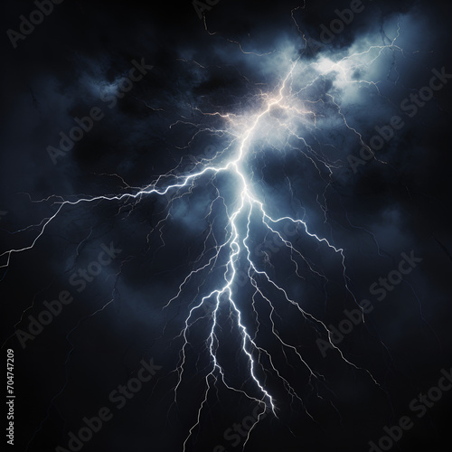 Flash of lightning on dark background