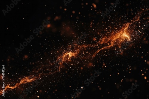 Fire embers particles over black background. 