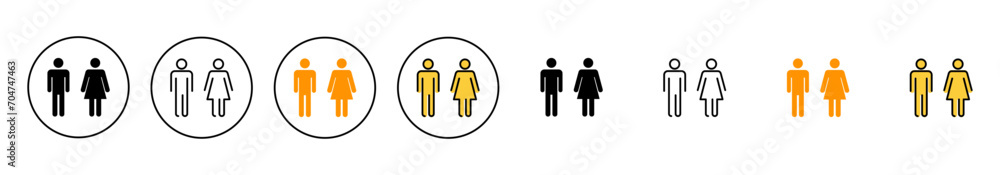 Man and woman icon set vector. male and female sign and symbol. Girls and boys Man and woman icon set vector. male and female sign and symbol. Girls and boys