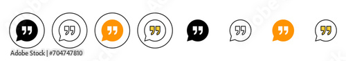 Quote icon set vector. Quotation mark sign and symbol
