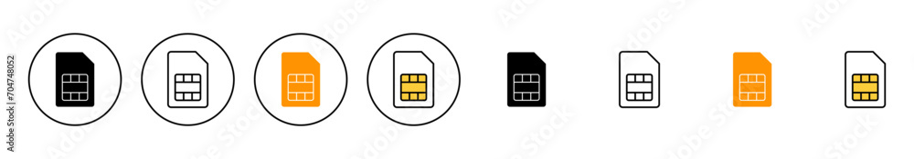 Sim card icon set vector. dual sim card sign and symbol Sim card icon set vector. dual sim card sign and symbol