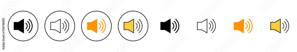 Speaker icon set vector. volume sign and symbol. loudspeaker icon. sound symbol Speaker icon set vector. volume sign and symbol. loudspeaker icon. sound symbol