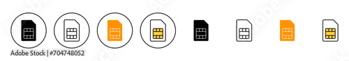 Sim card icon set vector. dual sim card sign and symbol