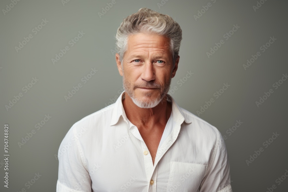 Portrait of a handsome senior man with grey hair and beard looking at camera. Portrait of a handsome senior man with grey hair and beard looking at camera.