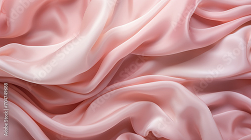 A pink fabric flows like silk, creating soft and beautiful folds.