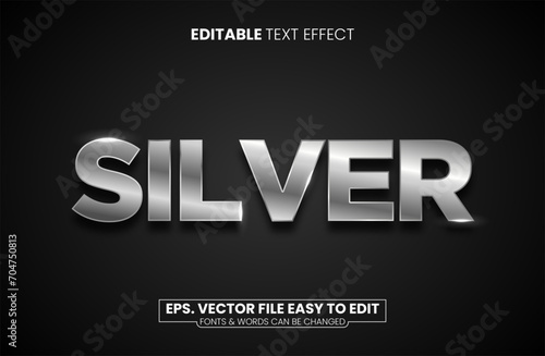 Silver editable text effect