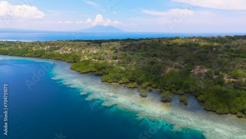 beautiful blue beach ocean paradise holiday Menjangan island Indonesia photo