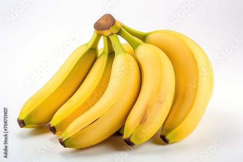 Bunch of bananas isolated on white background . generative ai