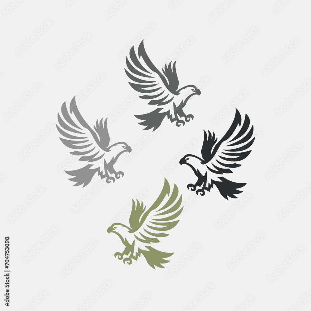 logo four eagle in flight. logo four eagle in flight.