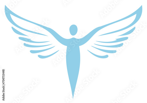 Blue angel shape