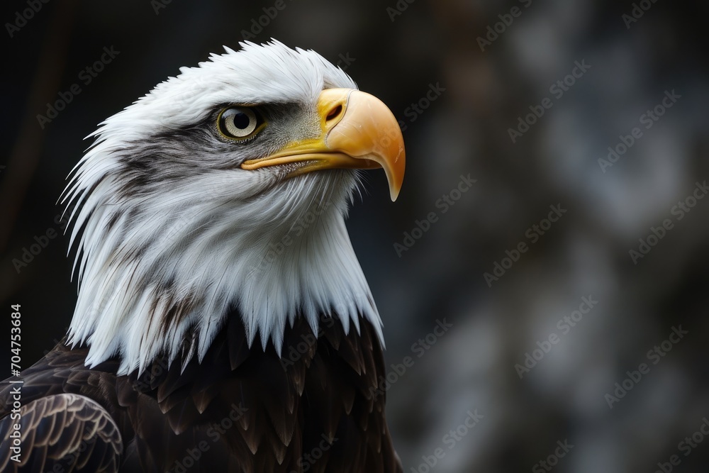 close up eagle on blur background natural . Ai generation close up eagle on blur background natural . Ai generation