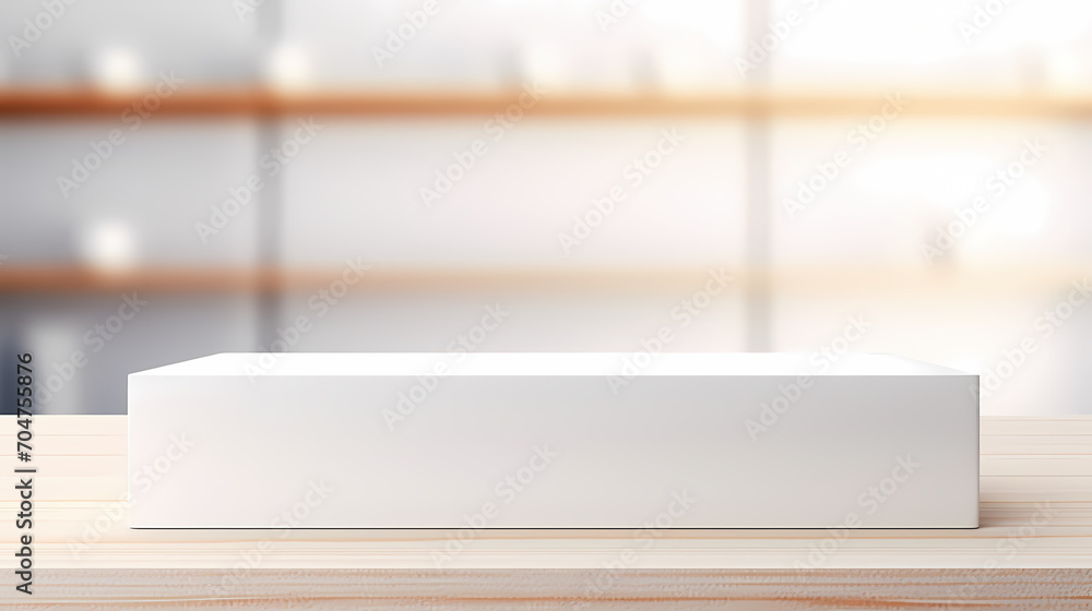Fototapeta premium Simple product booth, podium, stage, product commercial photography background, cosmetics booth, 3D rendering