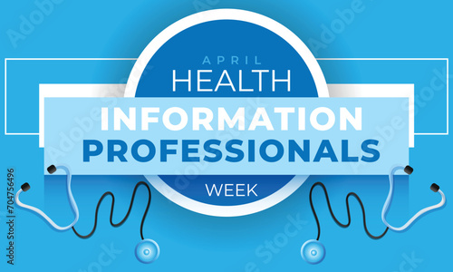 Health Information Professionals Week. background, banner, card, poster, template. Vector illustration.