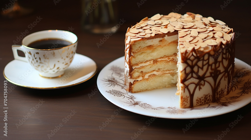 paper cut creative almond croissant cake paper cut creative almond croissant cake