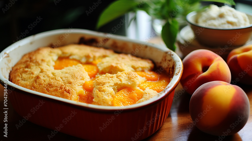 a sweet summery cobbler in papercut style, suitable for a Southern charm cafe a sweet summery cobbler in papercut style, suitable for a Southern charm cafe