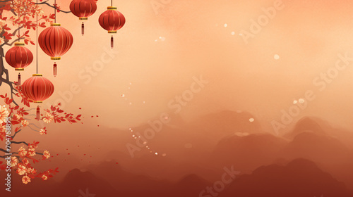 Chinese New Year lantern festive background 