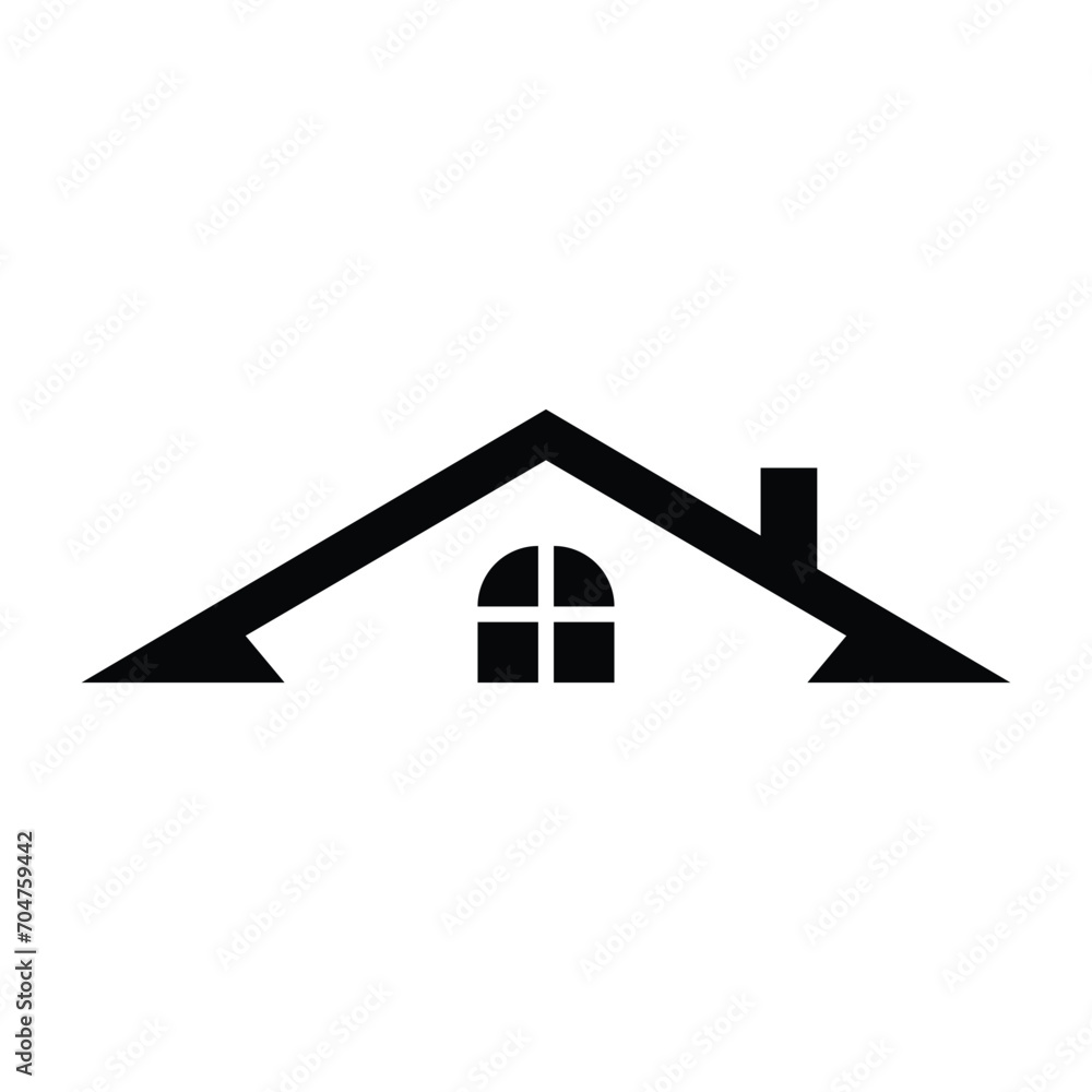 Roof house real estate icon silhouette Roof house real estate icon silhouette