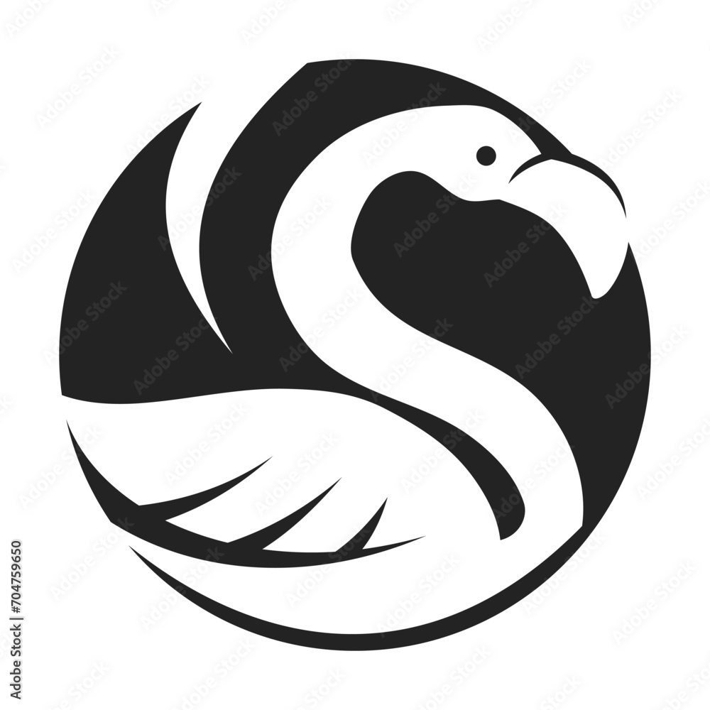 Fototapeta premium Flamingo Logo template Isolated. Brand Identity. Icon Abstract Vector graphic