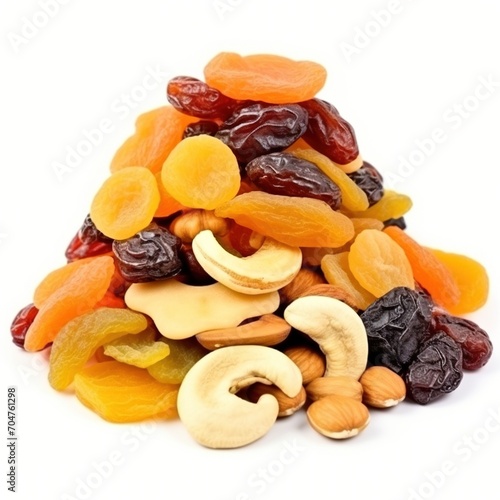 A variety of dried fruits and nuts