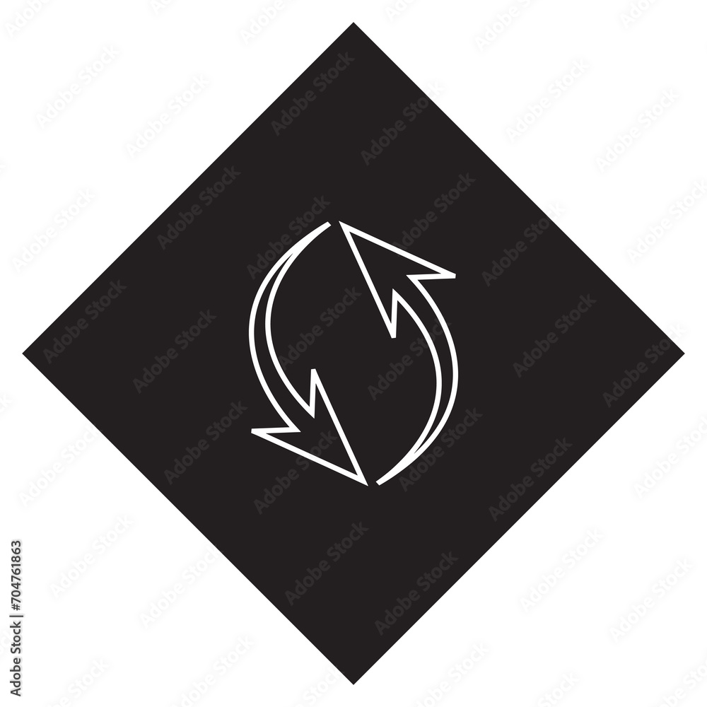 Repeat icon vector. Refresh logo design. Reload arrow vector icon illustration in rhombus isolated on white background Repeat icon vector. Refresh logo design. Reload arrow vector icon illustration in rhombus isolated on white background