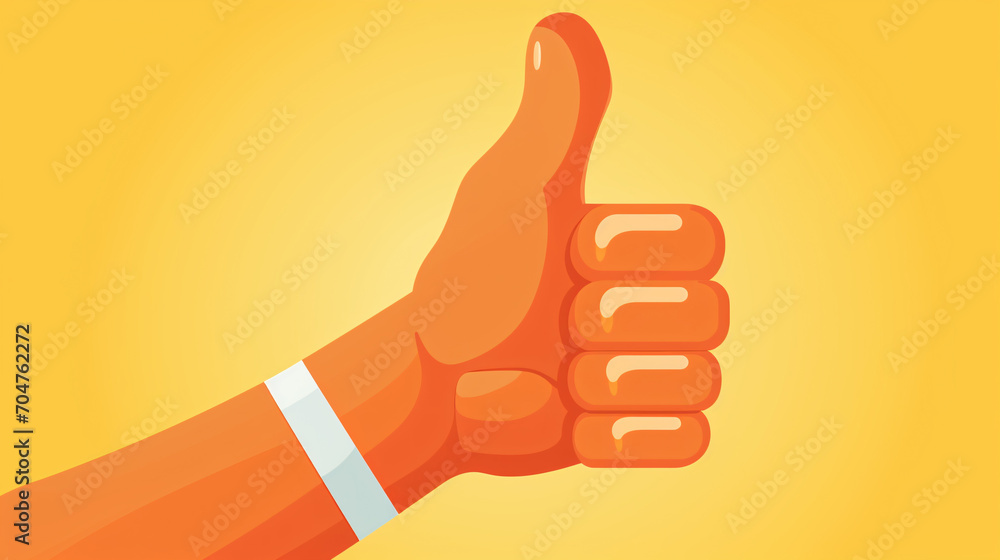 A thumbs-up indicates agreement and approval of the illustration
 - obrazy, fototapety, plakaty 