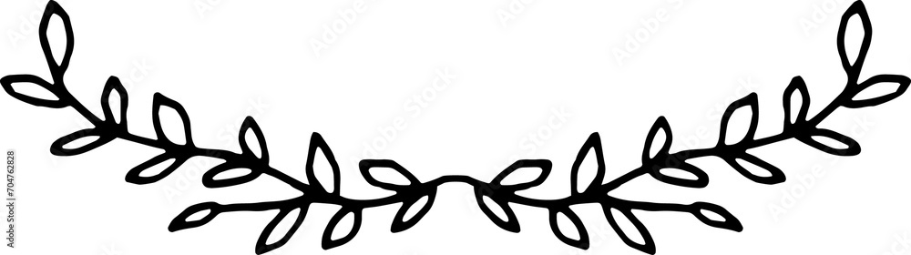 Botanical Floral Branches Line Art Illustration Botanical Floral Branches Line Art Illustration