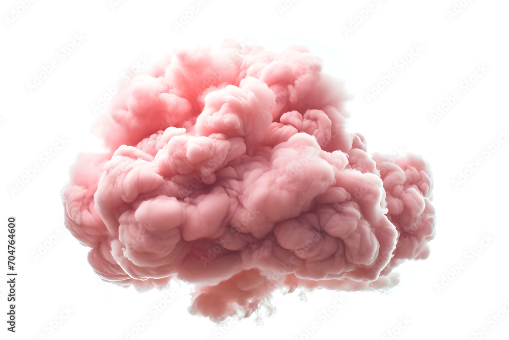 pink cloud isolated on white background