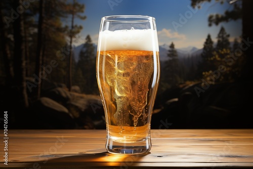 glass of beer on dark background