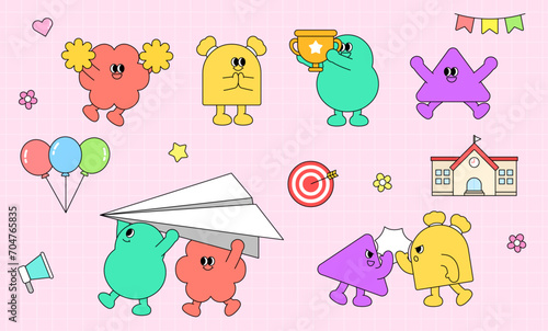 Various and cute figure character illustrations