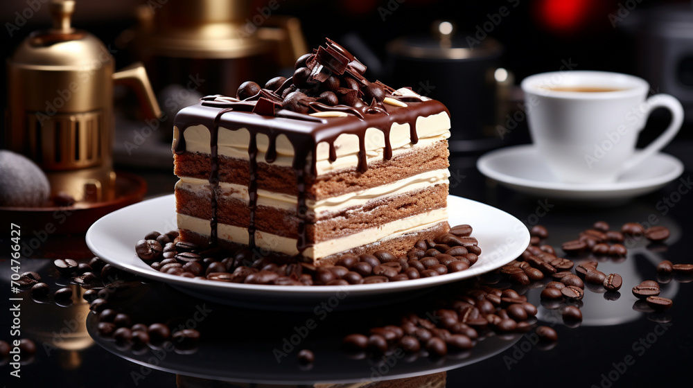 Obraz premium chocolate cake with coffee