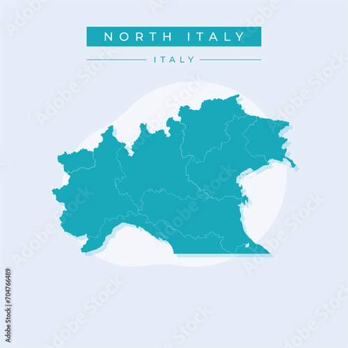 Vector illustration vector of North Italy map Italy