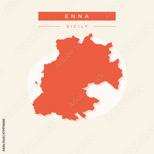 Vector illustration vector of Enna map Italy